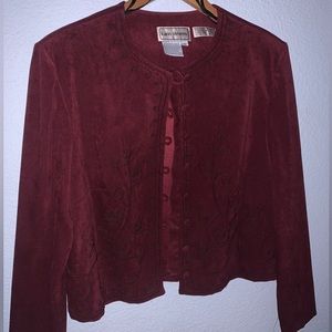 Burgundy / Maroon Embroidered Jacket Karin Stevens